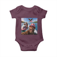 Patriotic Bigfoot Squad Chill Summer Vacation Graphic Baby Onesie