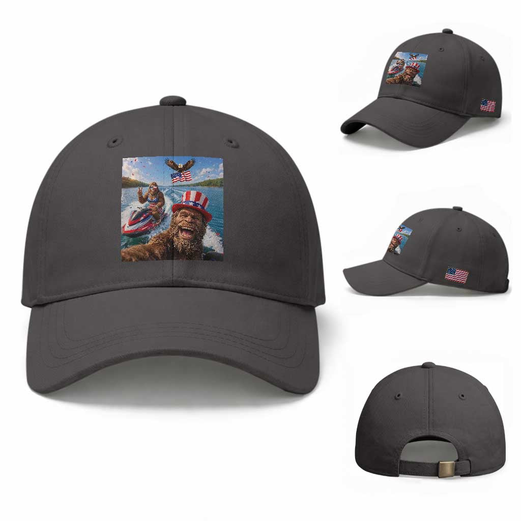Patriotic Bigfoot Squad Chill Summer Vacation Graphic Baseball Cap