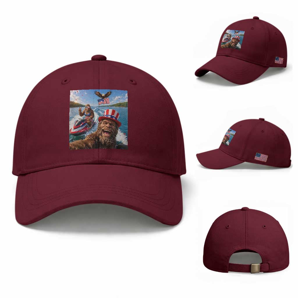 Patriotic Bigfoot Squad Chill Summer Vacation Graphic Baseball Cap