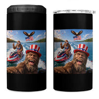 Patriotic Bigfoot Squad Chill Summer Vacation Graphic 4 in 1 Can Cooler Tumbler