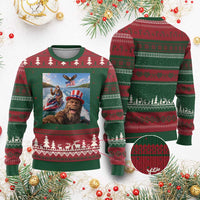 Patriotic Bigfoot Squad Chill Summer Vacation Graphic Ugly Christmas Sweater