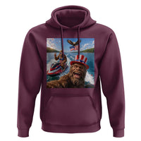 Patriotic Bigfoot Squad Chill Summer Vacation Graphic Hoodie