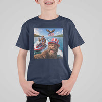 Patriotic Bigfoot Squad Chill Summer Vacation Graphic T Shirt For Kid