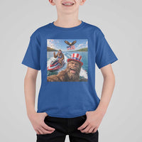 Patriotic Bigfoot Squad Chill Summer Vacation Graphic T Shirt For Kid