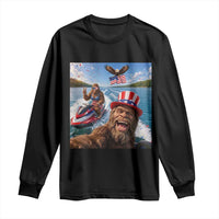 Patriotic Bigfoot Squad Chill Summer Vacation Graphic Long Sleeve Shirt