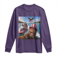Patriotic Bigfoot Squad Chill Summer Vacation Graphic Long Sleeve Shirt