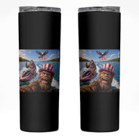 Patriotic Bigfoot Squad Chill Summer Vacation Graphic Skinny Tumbler