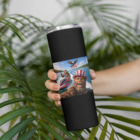 Patriotic Bigfoot Squad Chill Summer Vacation Graphic Skinny Tumbler