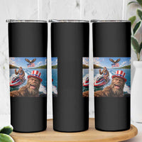 Patriotic Bigfoot Squad Chill Summer Vacation Graphic Skinny Tumbler