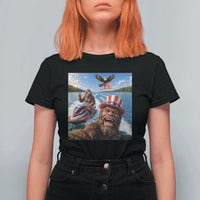 Patriotic Bigfoot Squad Chill Summer Vacation Graphic T Shirt For Women