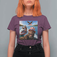 Patriotic Bigfoot Squad Chill Summer Vacation Graphic T Shirt For Women