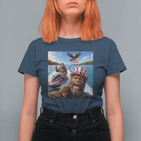 Patriotic Bigfoot Squad Chill Summer Vacation Graphic T Shirt For Women
