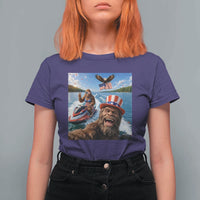 Patriotic Bigfoot Squad Chill Summer Vacation Graphic T Shirt For Women