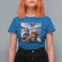 Patriotic Bigfoot Squad Chill Summer Vacation Graphic T Shirt For Women