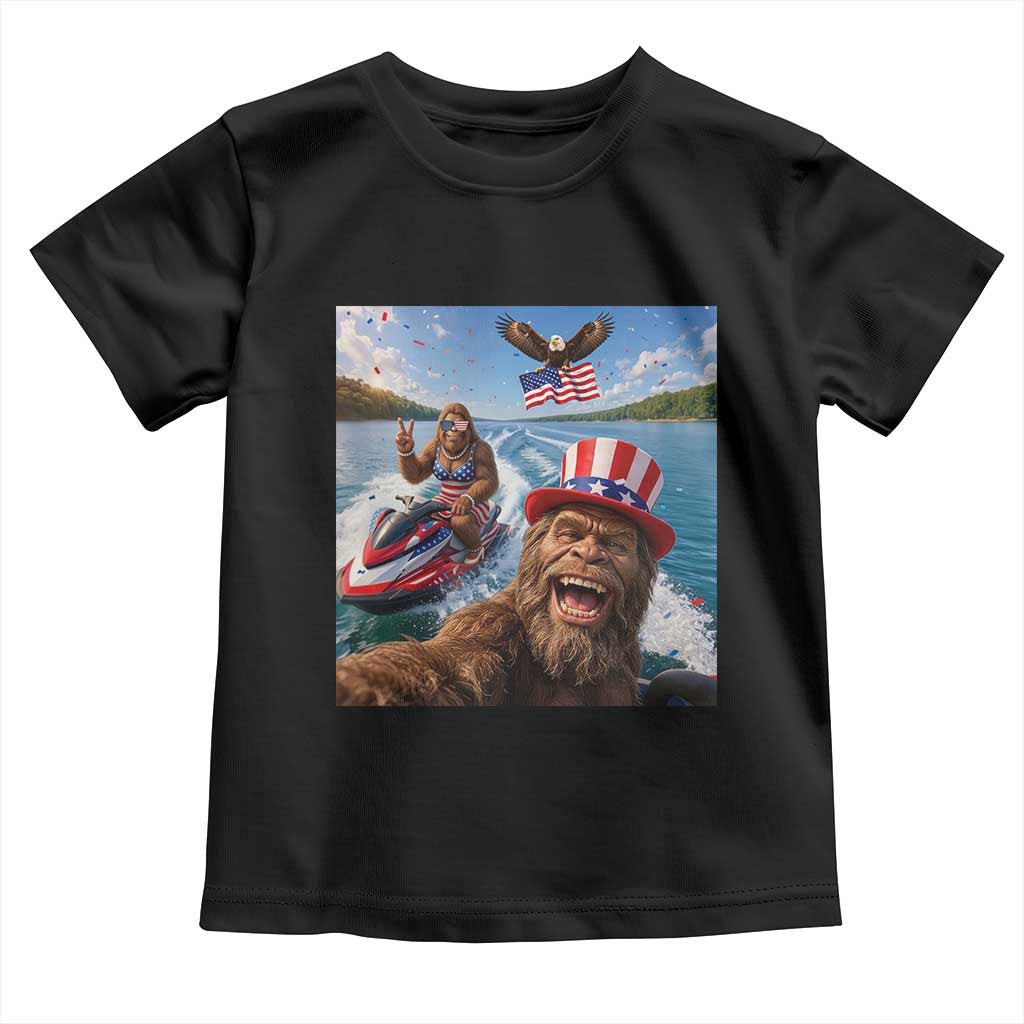 Patriotic Bigfoot Squad Chill Summer Vacation Graphic Toddler T Shirt