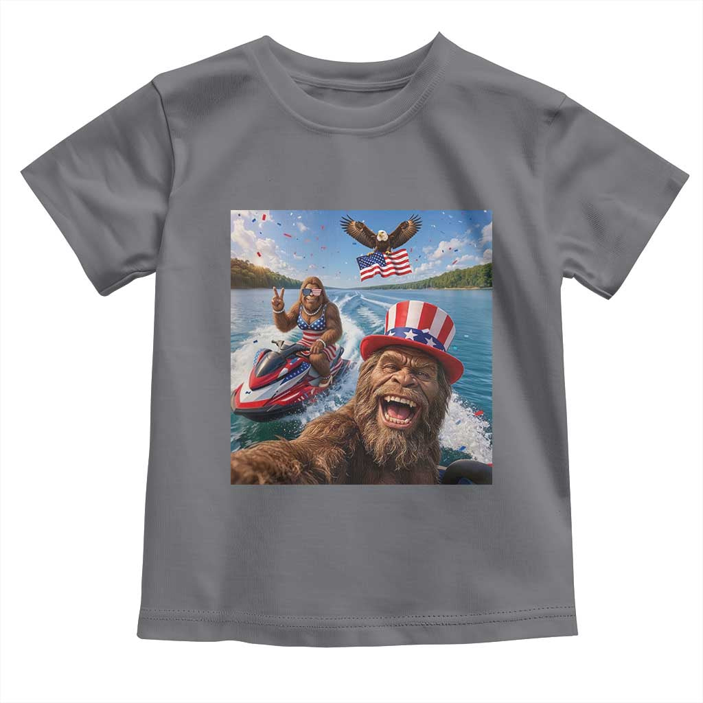 Patriotic Bigfoot Squad Chill Summer Vacation Graphic Toddler T Shirt