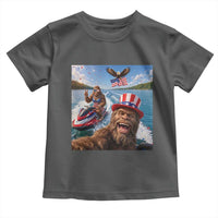 Patriotic Bigfoot Squad Chill Summer Vacation Graphic Toddler T Shirt
