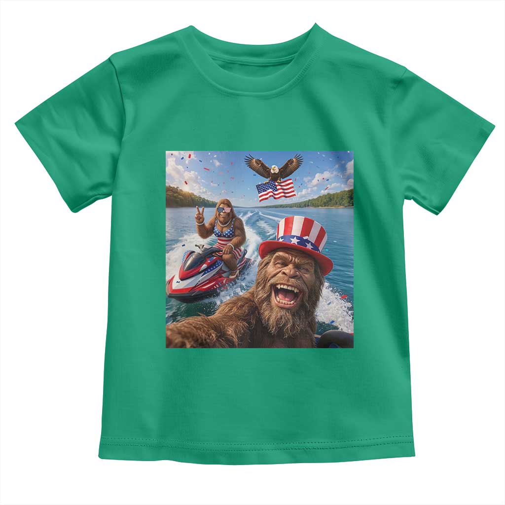 Patriotic Bigfoot Squad Chill Summer Vacation Graphic Toddler T Shirt