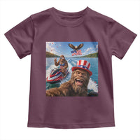 Patriotic Bigfoot Squad Chill Summer Vacation Graphic Toddler T Shirt