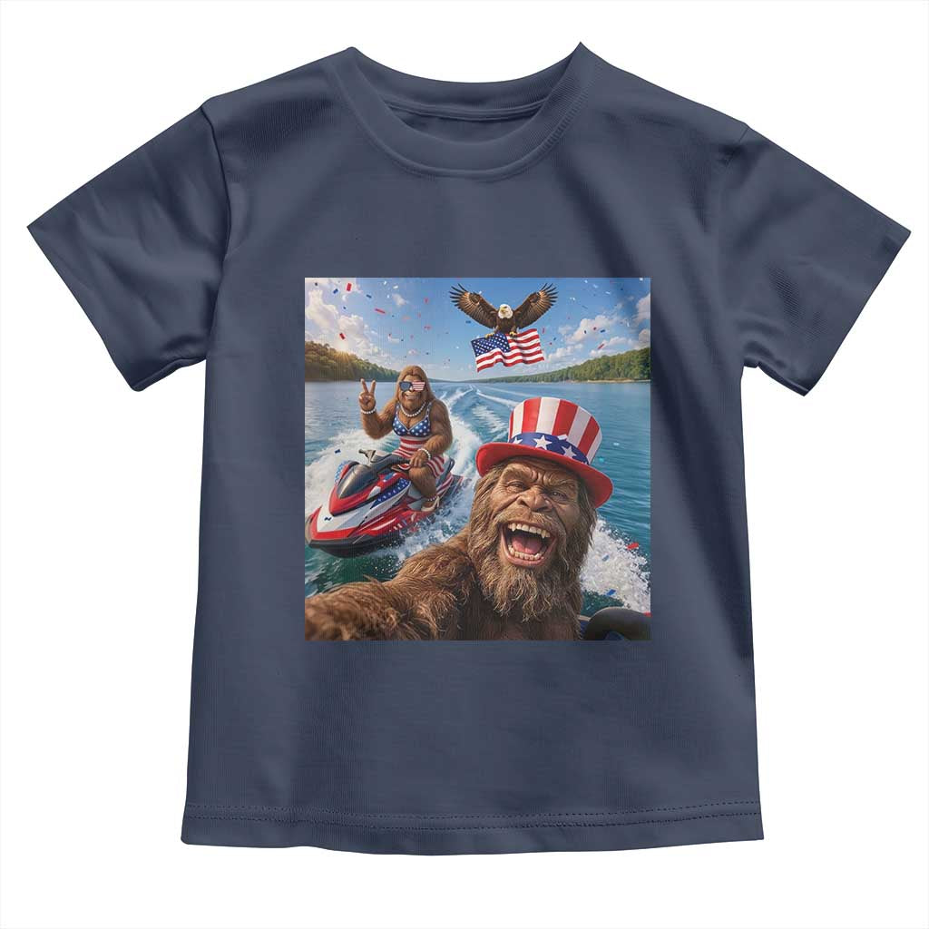 Patriotic Bigfoot Squad Chill Summer Vacation Graphic Toddler T Shirt