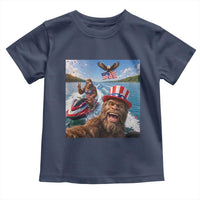Patriotic Bigfoot Squad Chill Summer Vacation Graphic Toddler T Shirt