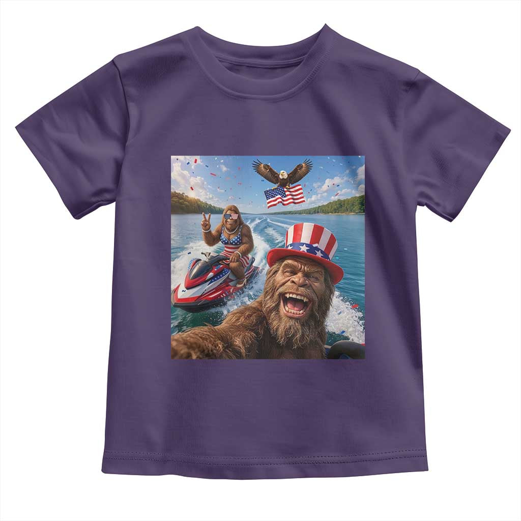 Patriotic Bigfoot Squad Chill Summer Vacation Graphic Toddler T Shirt