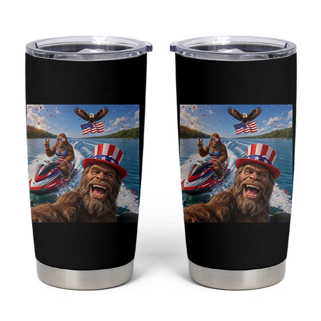 Patriotic Bigfoot Squad Chill Summer Vacation Graphic Tumbler Cup