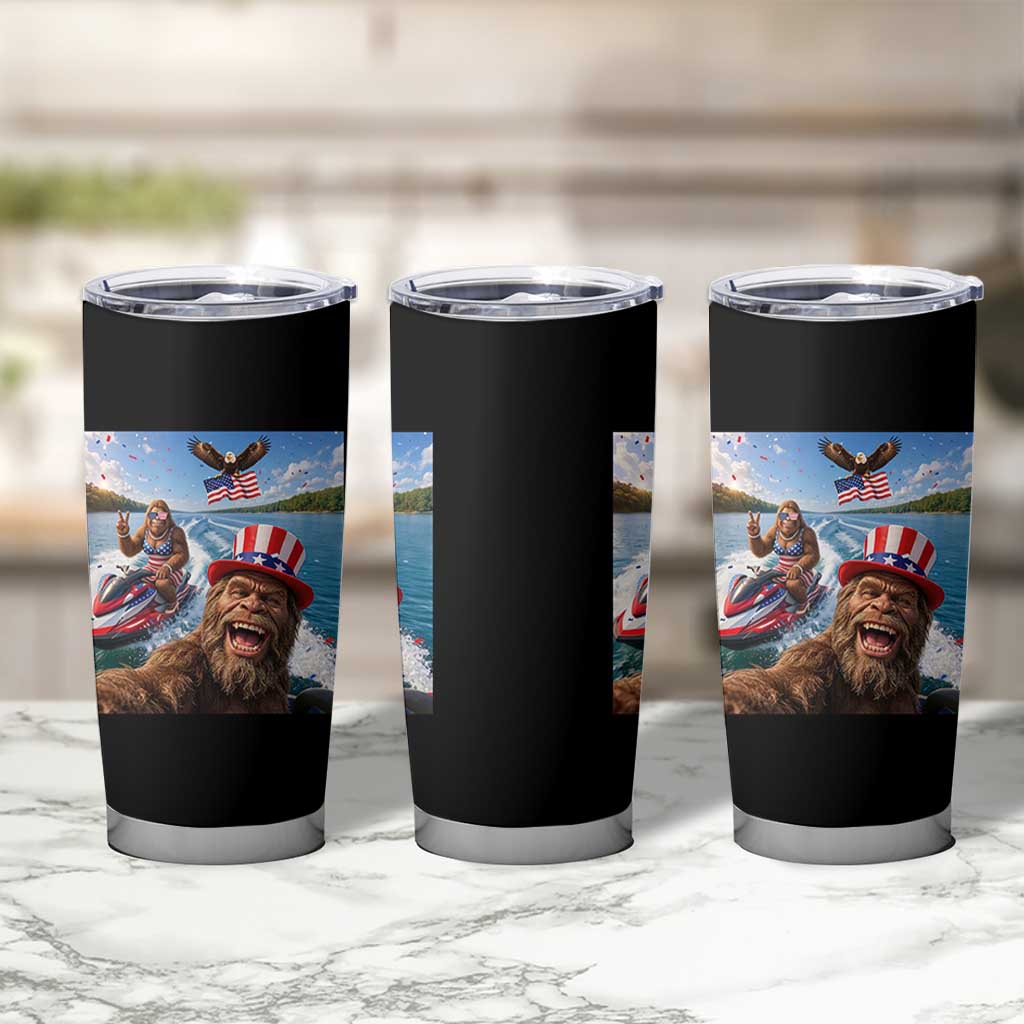 Patriotic Bigfoot Squad Chill Summer Vacation Graphic Tumbler Cup
