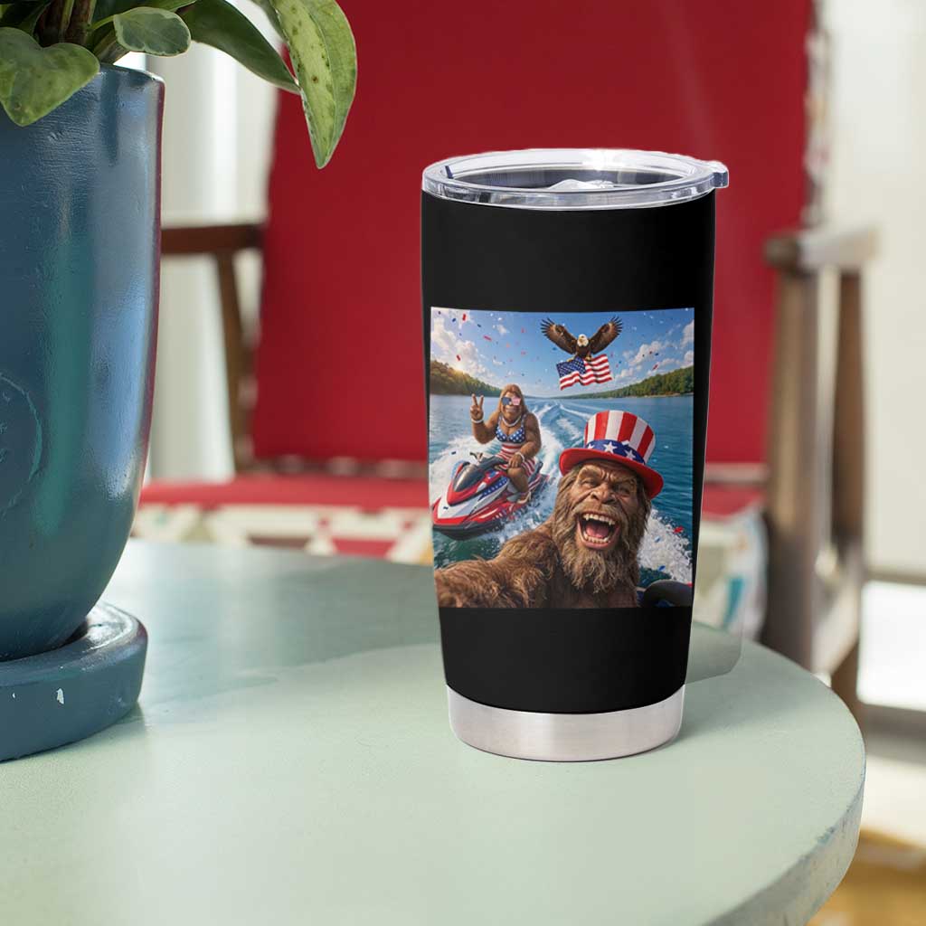 Patriotic Bigfoot Squad Chill Summer Vacation Graphic Tumbler Cup
