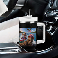 Patriotic Bigfoot Squad Chill Summer Vacation Graphic Tumbler With Handle