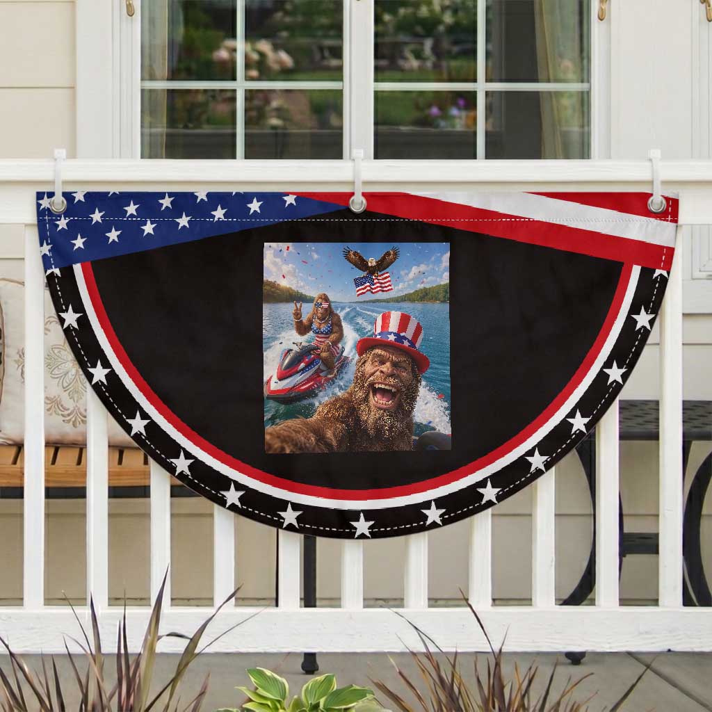 Funny Bigfoot Squad Chill Summer Vacation Graphic Patriotic Fan Flag