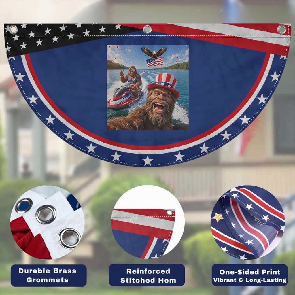 Funny Bigfoot Squad Chill Summer Vacation Graphic Patriotic Fan Flag