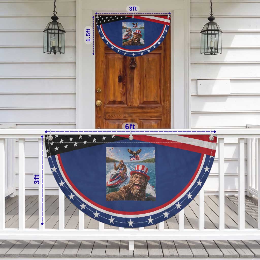 Funny Bigfoot Squad Chill Summer Vacation Graphic Patriotic Fan Flag