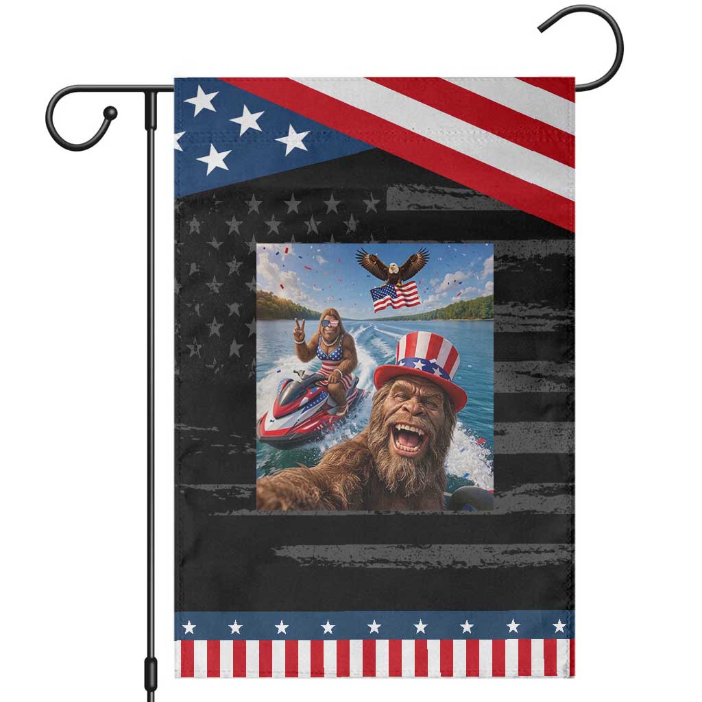 Patriotic Bigfoot Squad Chill Summer Vacation Graphic Patriotic Garden Flag