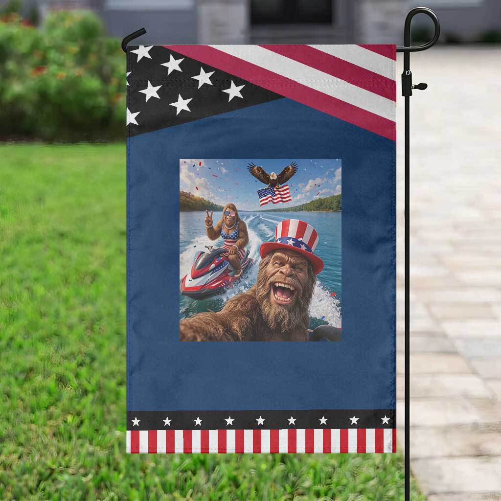 Patriotic Bigfoot Squad Chill Summer Vacation Graphic Patriotic Garden Flag