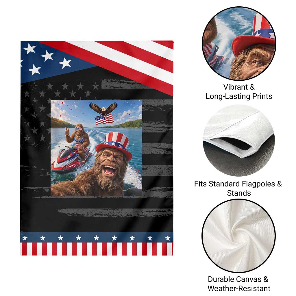 Patriotic Bigfoot Squad Chill Summer Vacation Graphic Patriotic Garden Flag