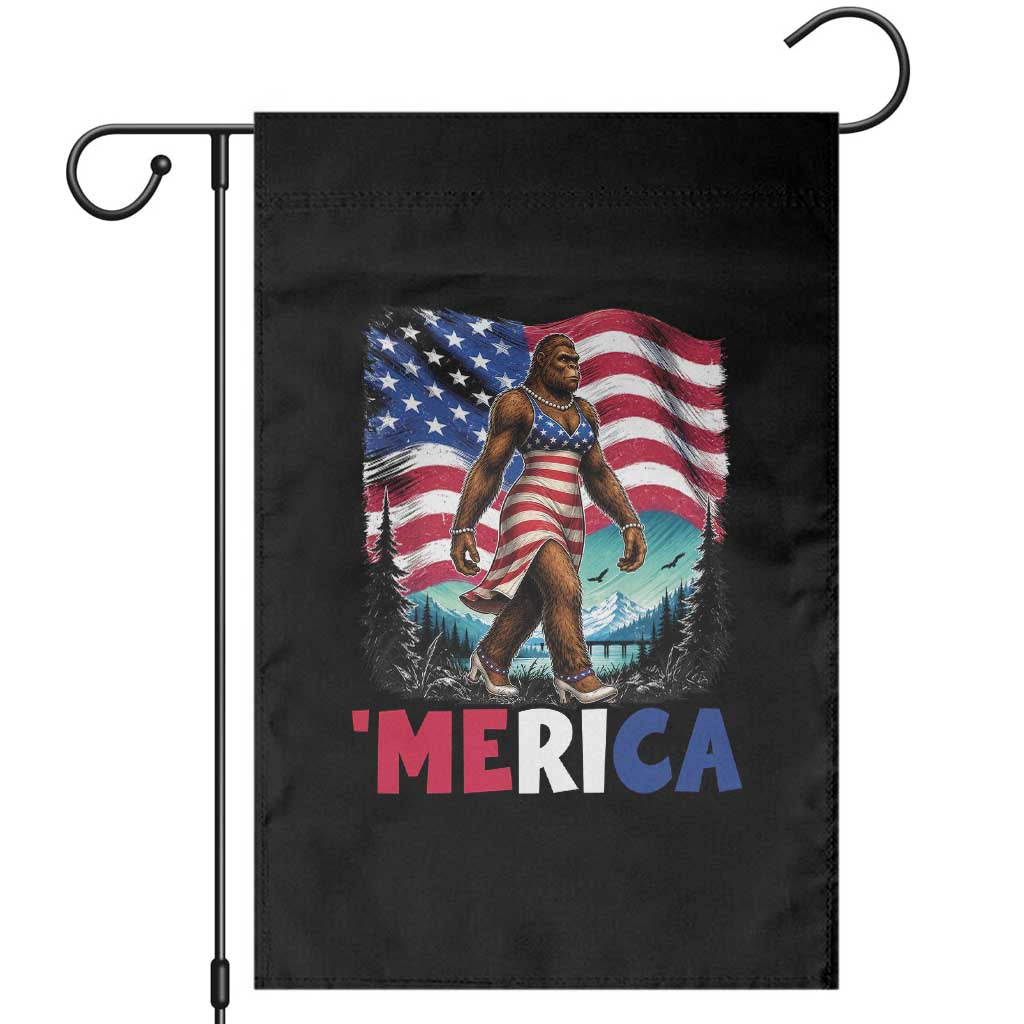 Funny Patriotic Sexy Bigfoot Garden Flag Merica USA 250th Anniversary