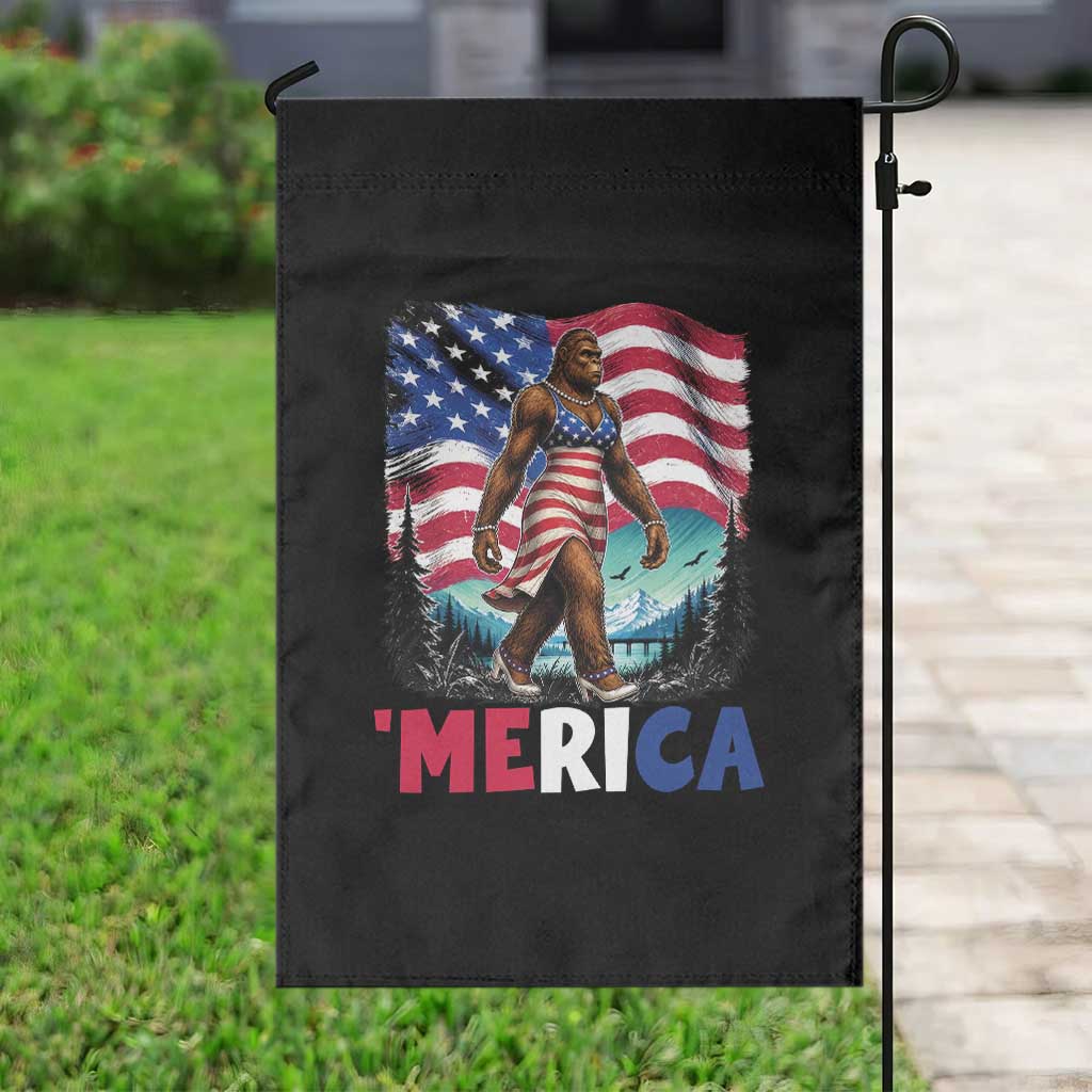 Funny Patriotic Sexy Bigfoot Garden Flag Merica USA 250th Anniversary