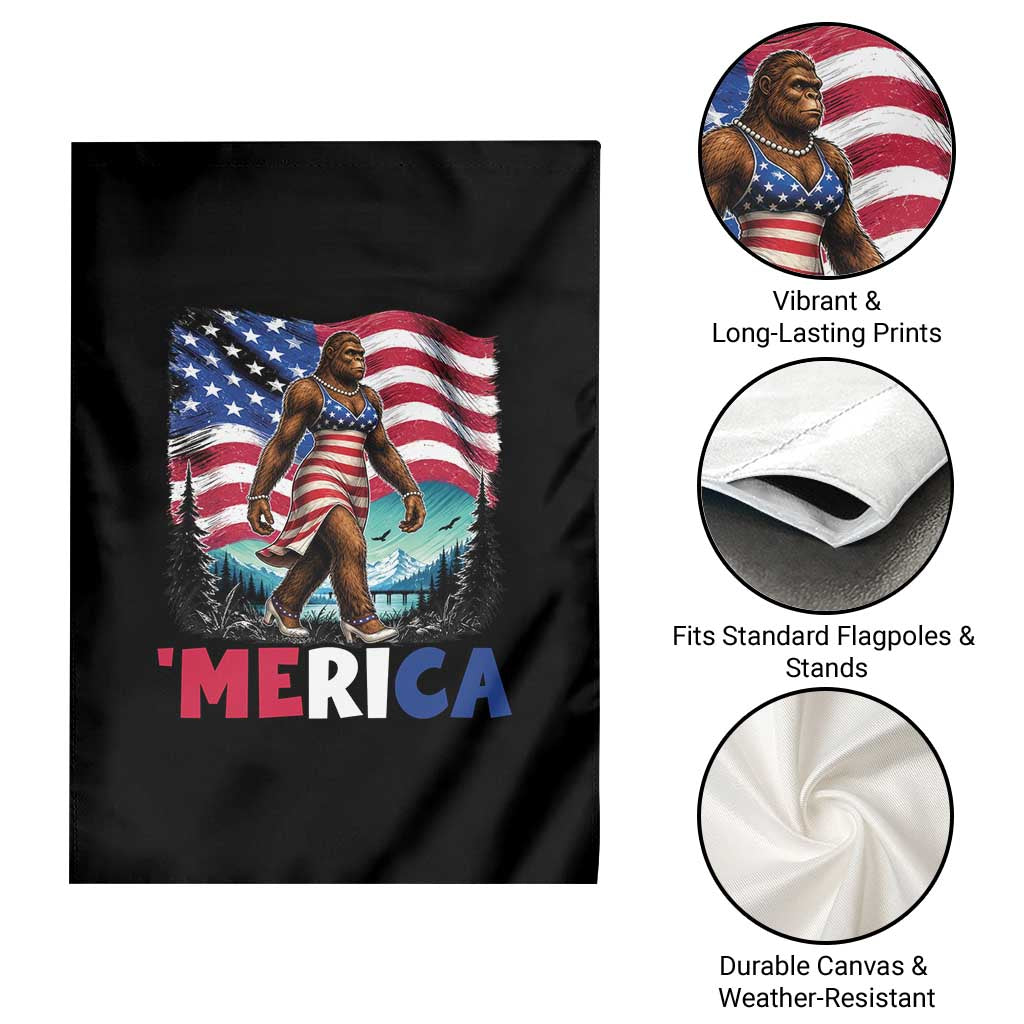 Funny Patriotic Sexy Bigfoot Garden Flag Merica USA 250th Anniversary