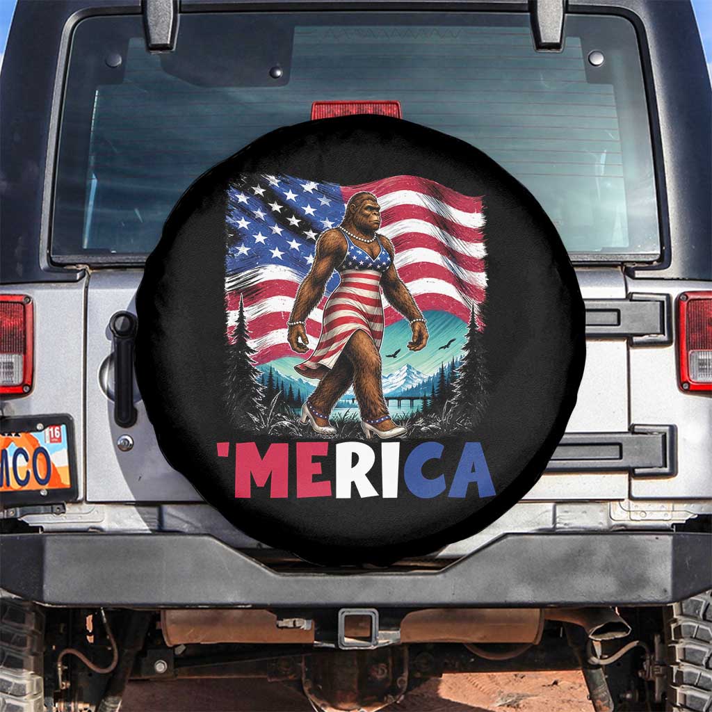 Funny Patriotic Sexy Bigfoot Spare Tire Cover Merica USA 250th Anniversary