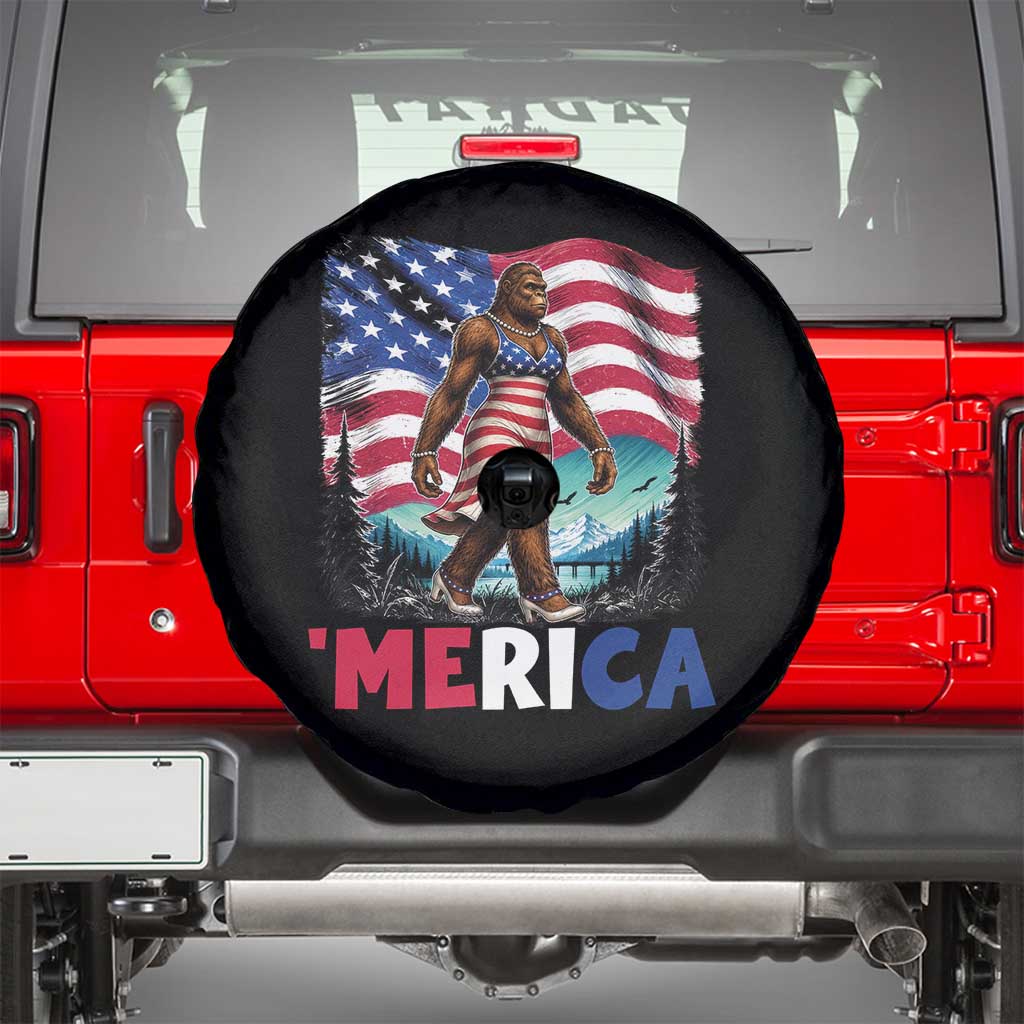 Funny Patriotic Sexy Bigfoot Spare Tire Cover Merica USA 250th Anniversary