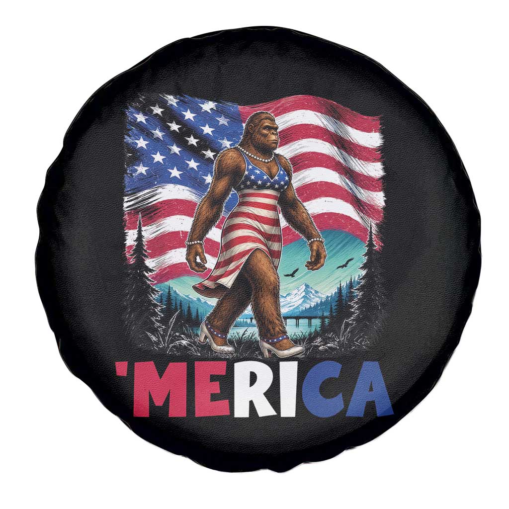 Funny Patriotic Sexy Bigfoot Spare Tire Cover Merica USA 250th Anniversary