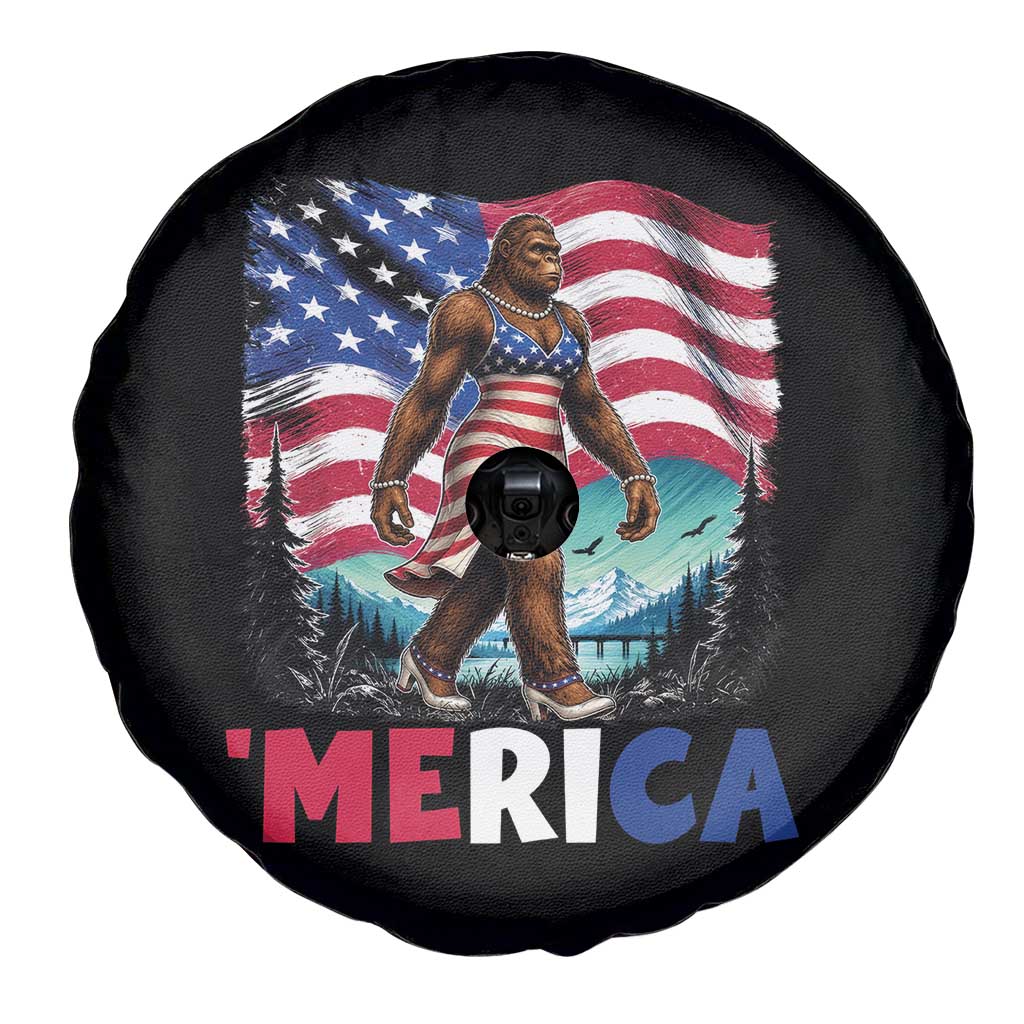 Funny Patriotic Sexy Bigfoot Spare Tire Cover Merica USA 250th Anniversary