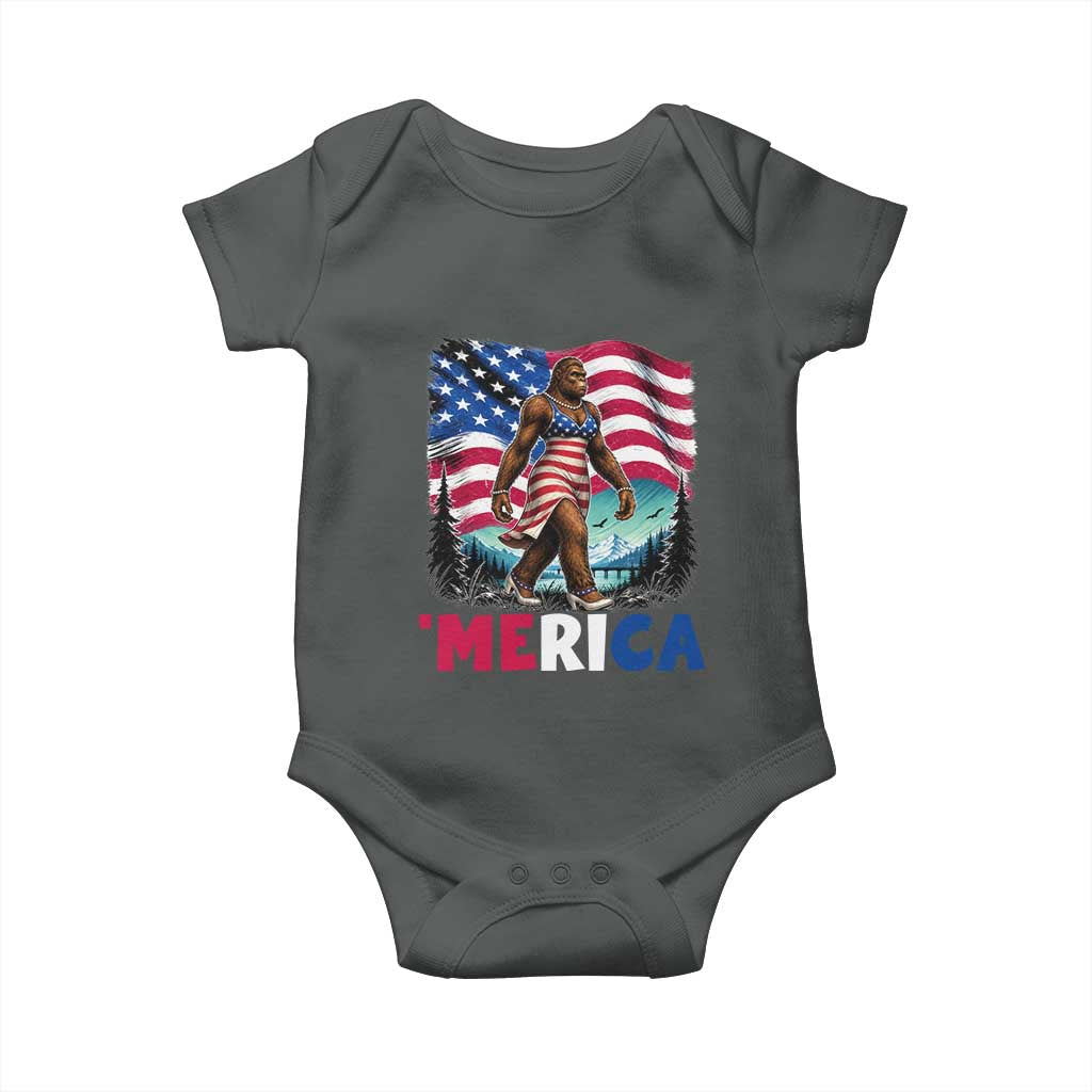 Funny Patriotic Sexy Bigfoot Baby Onesie Merica USA 250th Anniversary