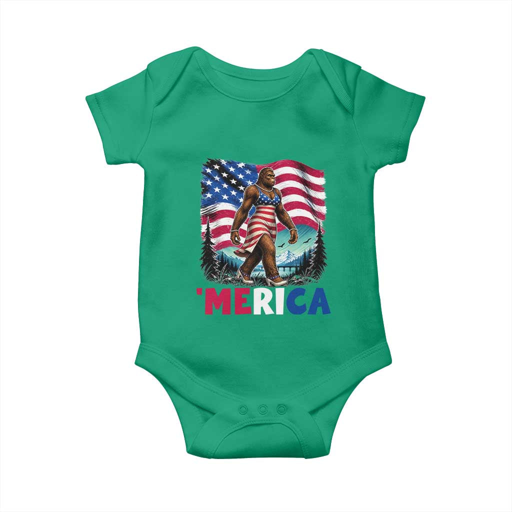 Funny Patriotic Sexy Bigfoot Baby Onesie Merica USA 250th Anniversary