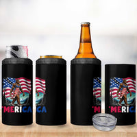 Funny Patriotic Sexy Bigfoot 4 in 1 Can Cooler Tumbler Merica USA 250th Anniversary