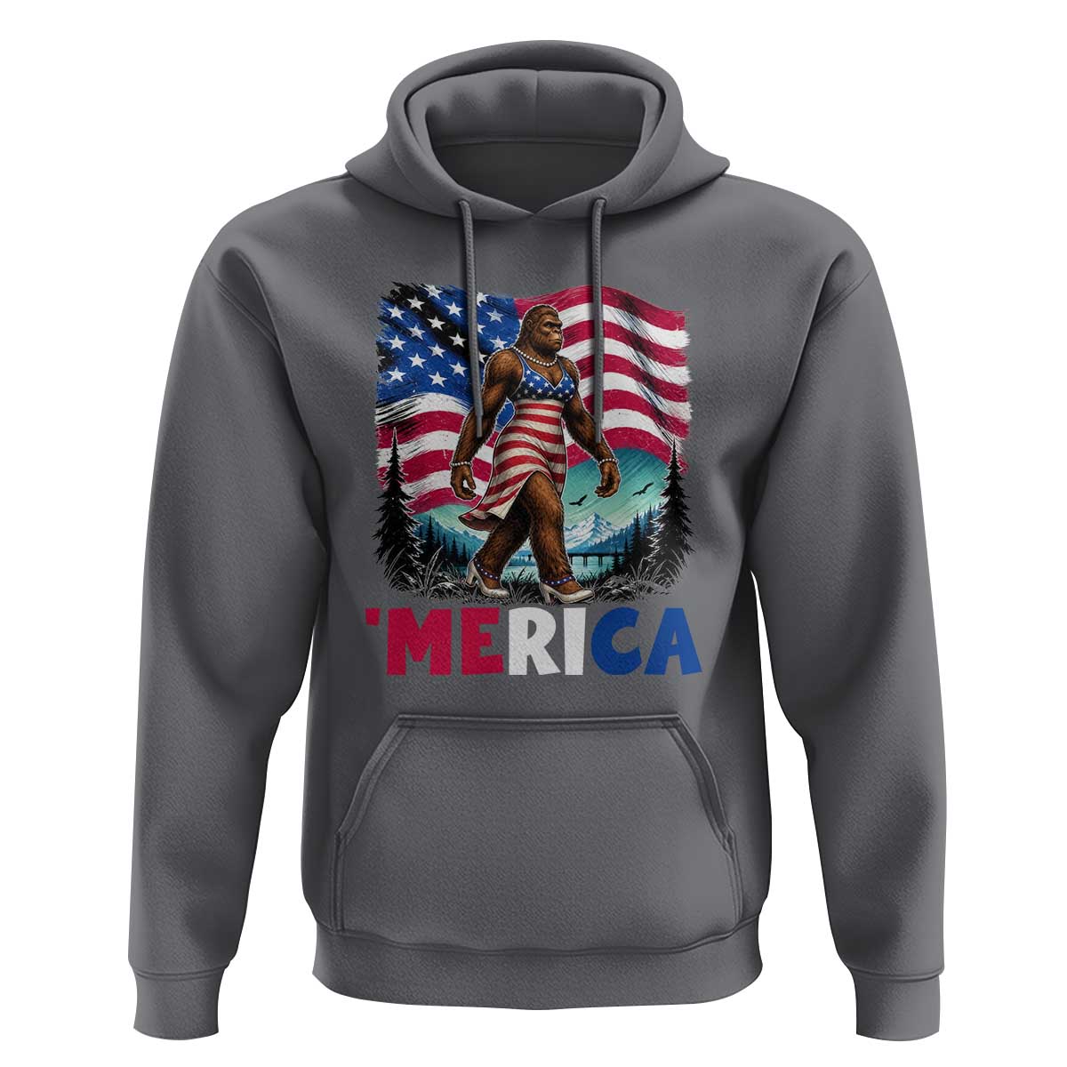 Funny Patriotic Sexy Bigfoot Hoodie Merica USA 250th Anniversary