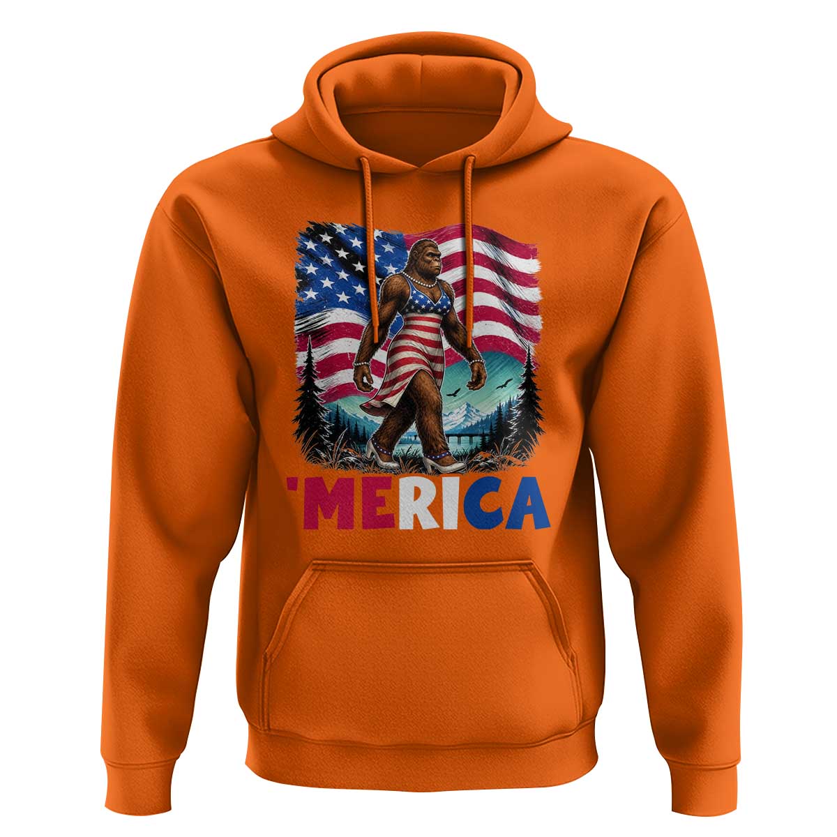 Funny Patriotic Sexy Bigfoot Hoodie Merica USA 250th Anniversary