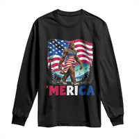 Funny Patriotic Sexy Bigfoot Long Sleeve Shirt Merica USA 250th Anniversary