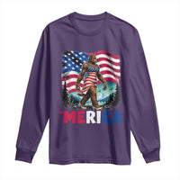 Funny Patriotic Sexy Bigfoot Long Sleeve Shirt Merica USA 250th Anniversary